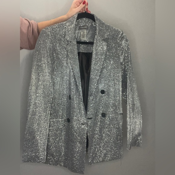 Mendocino Jackets & Blazers - Mendocino silver metallic blazer